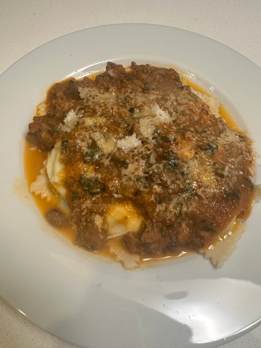 Homemade ravioli & tomato&nbsp;sauce